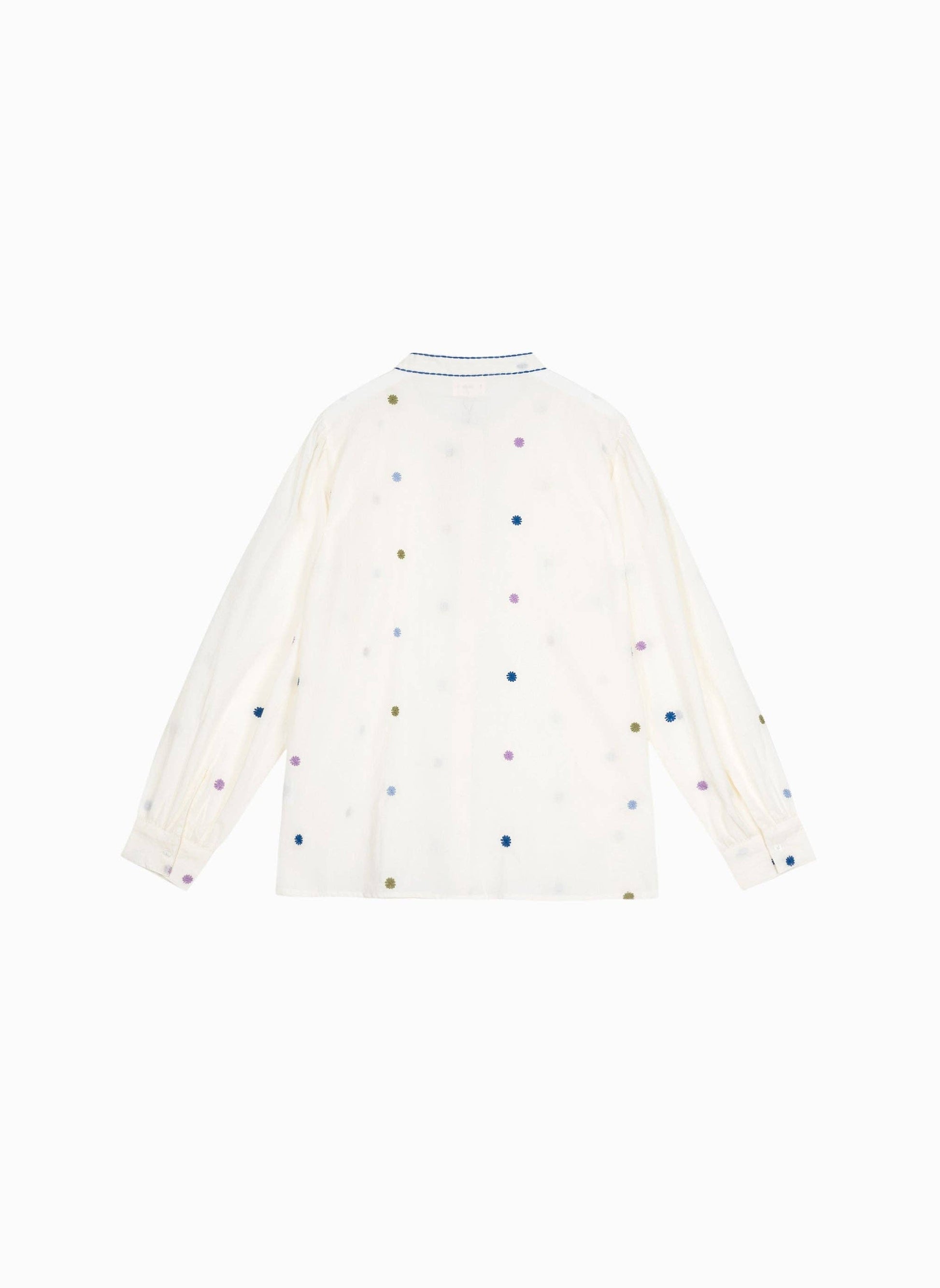 Camicia Sadèle in popeline con ricami multicolor