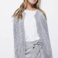 Cappotto cardigan in maglia strutturata da donna