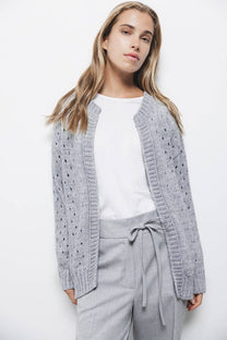 Cappotto cardigan in maglia strutturata da donna