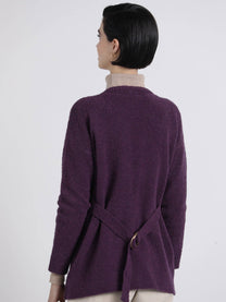 Giacca cardigan in maglia con cintura