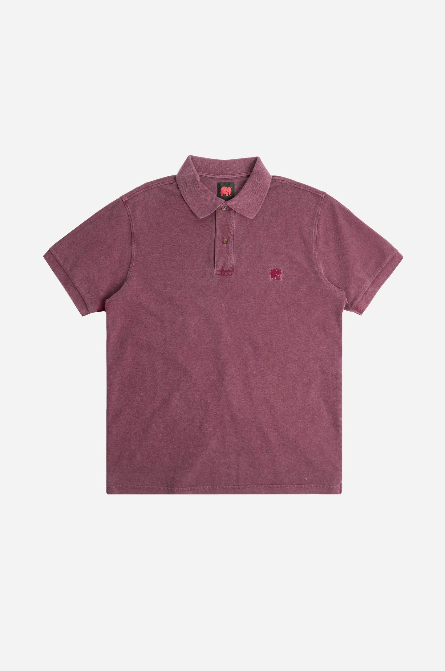 Polo in cotone biologico pigmentato color Zinfandel
