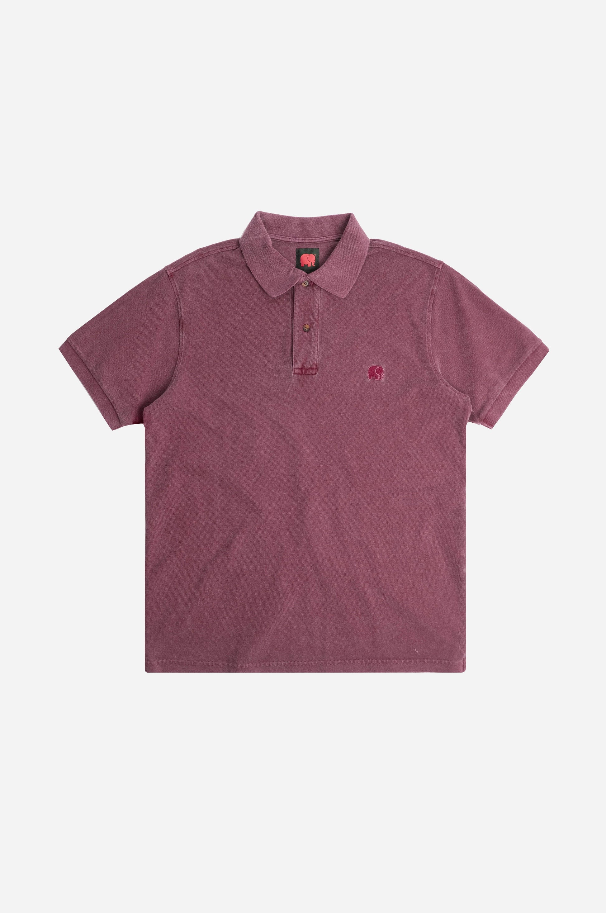 Polo in cotone biologico pigmentato color Zinfandel