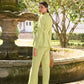 Blazer in lino con cintura da donna