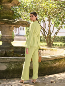 Blazer in lino con cintura da donna