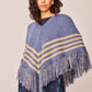 Poncho Petalo Blu con Frange