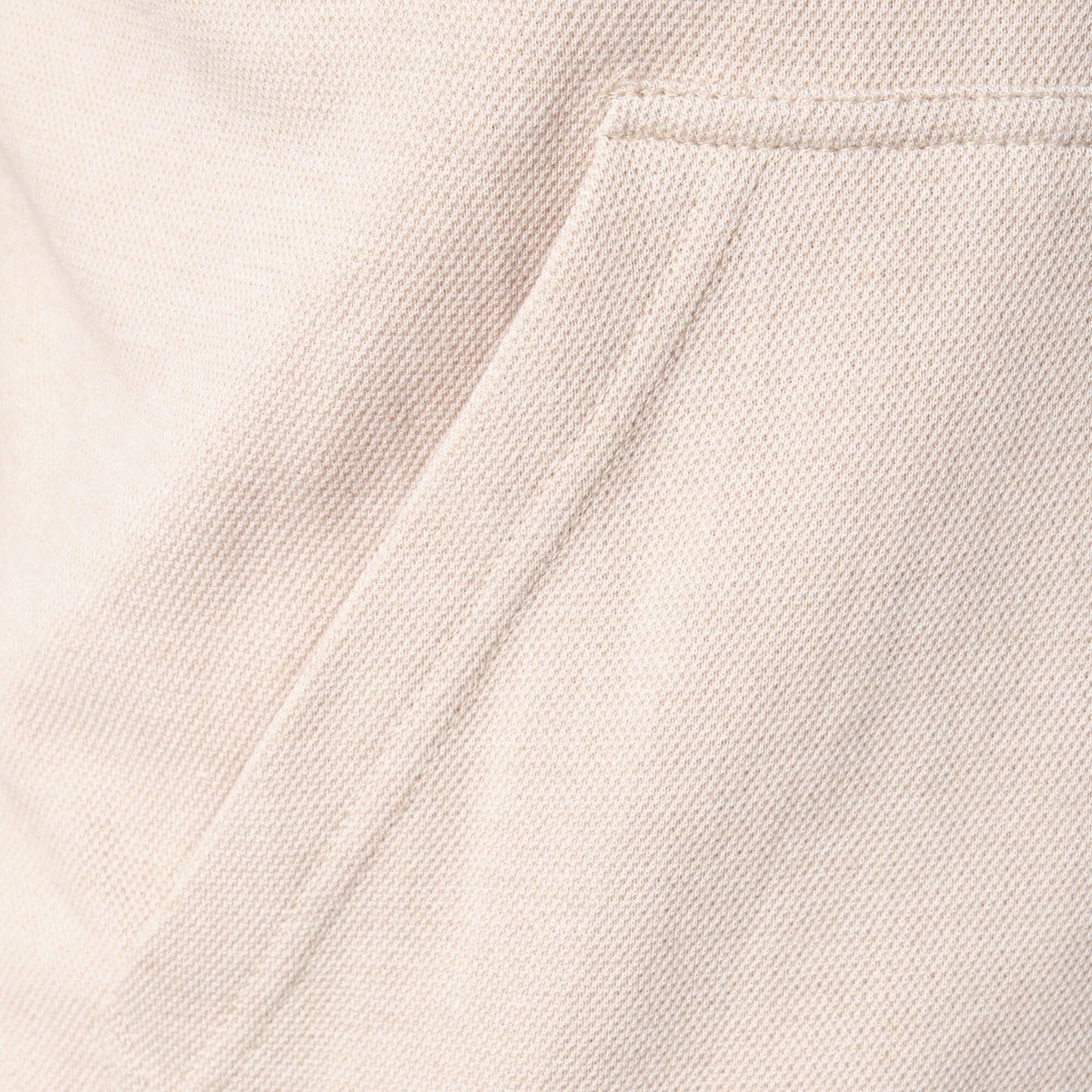 Felpa con cappuccio e zip in maglia piqué beige da uomo