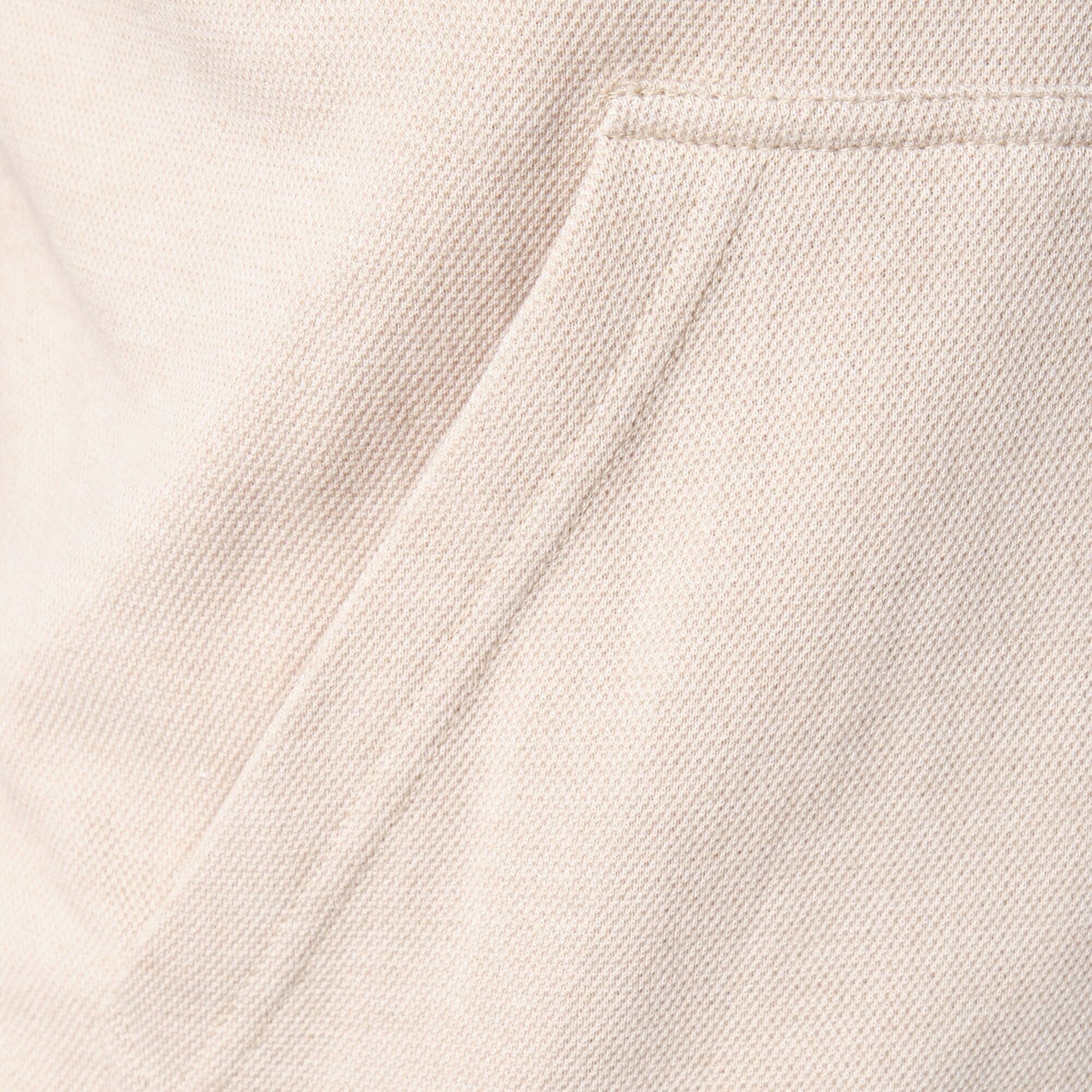 Felpa con cappuccio e zip in maglia piqué beige da uomo