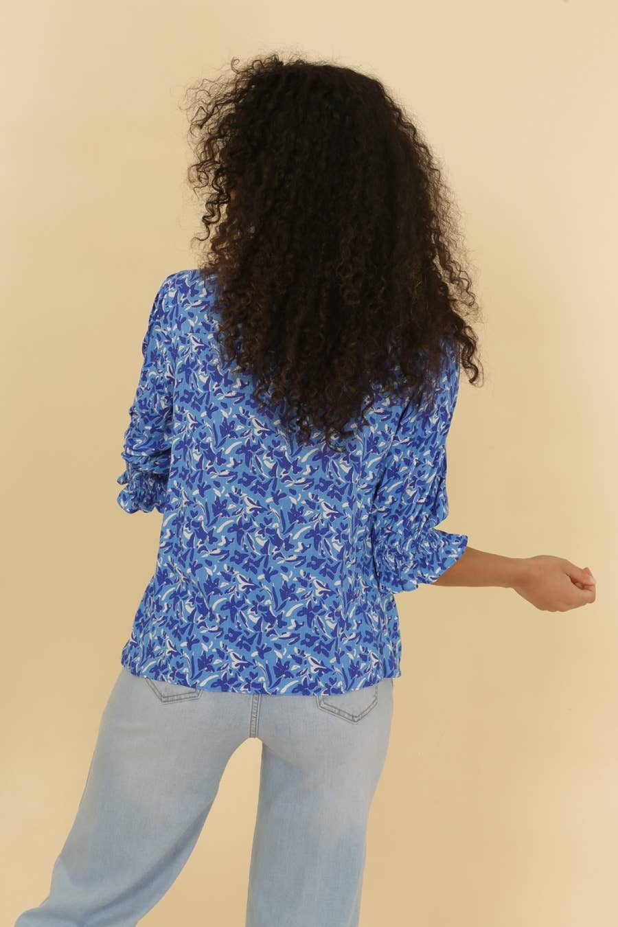 Blusa Teddy stampata in viscosa
