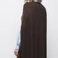 Poncho a maglia a coste con scollo a V