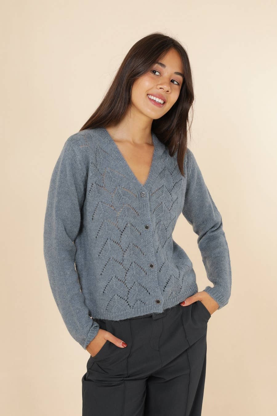 Cardigan Maddy in mohair traforato