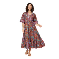 Abito estivo lungo boho con maniche a tre quarti