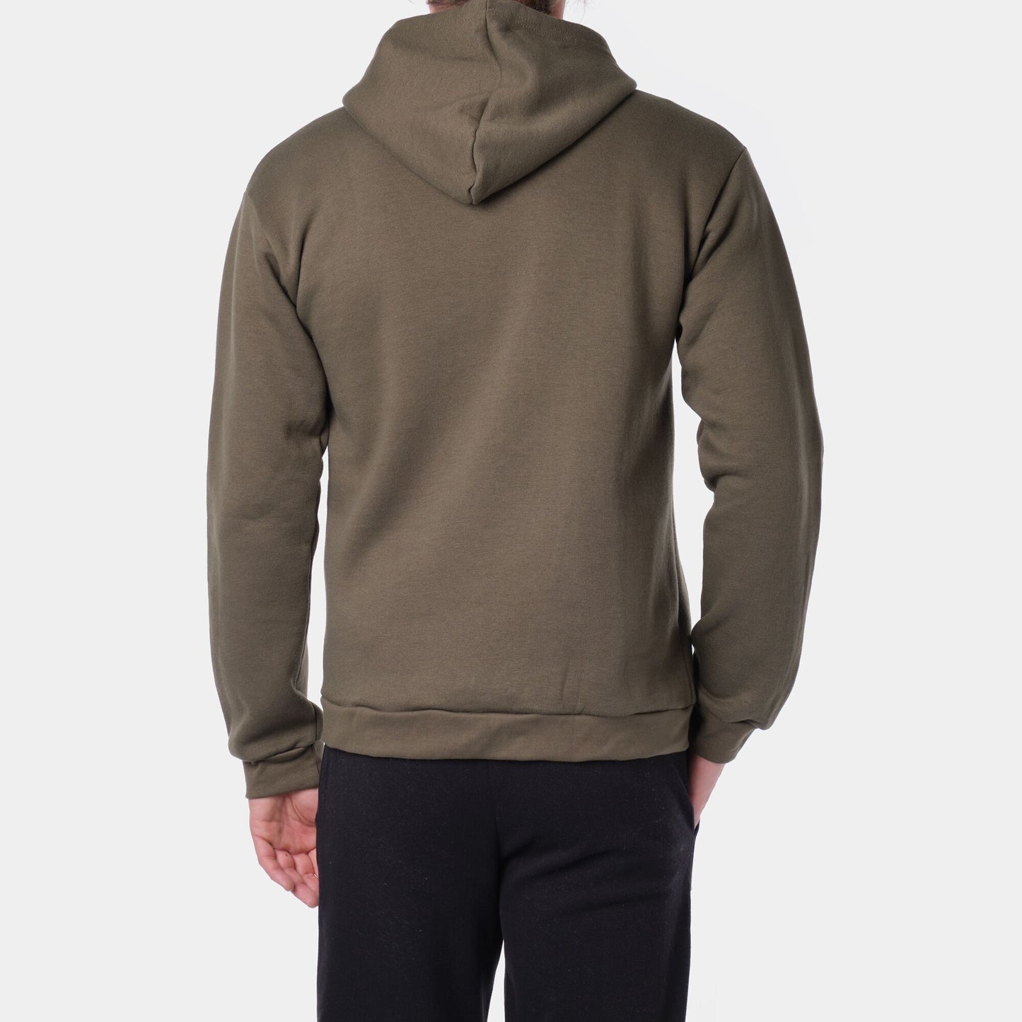 Felpa uomo con cappuccio e zip color kaki