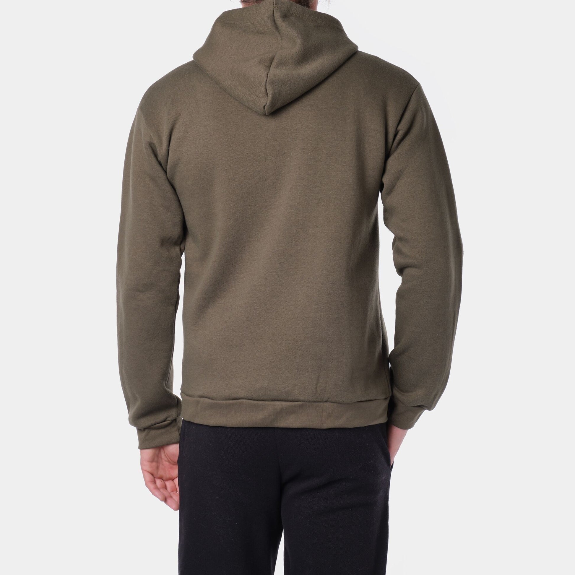 Felpa uomo con cappuccio e zip color kaki