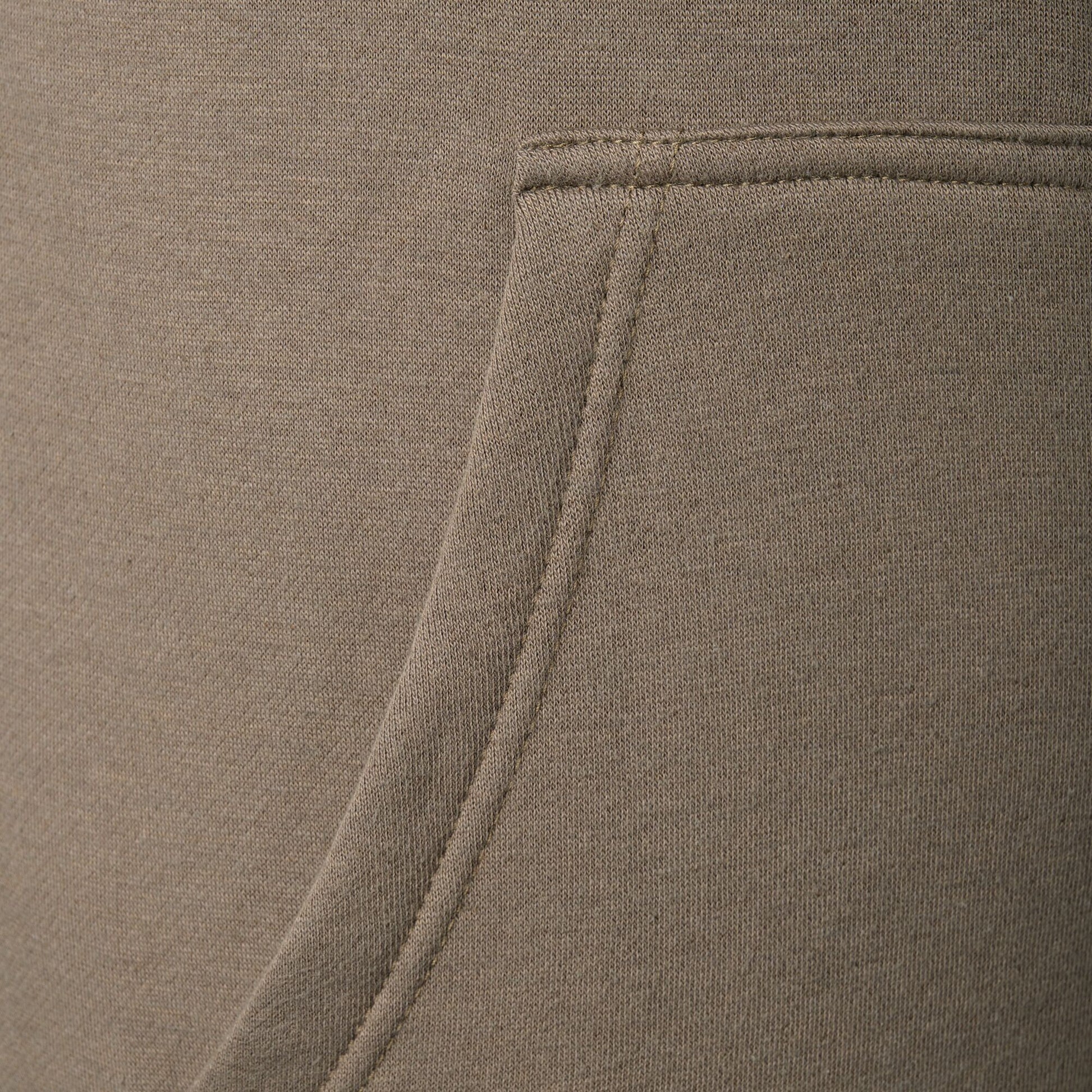 Felpa uomo con cappuccio e zip color kaki