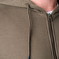 Felpa uomo con cappuccio e zip color kaki