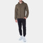 Felpa uomo con cappuccio e zip color kaki