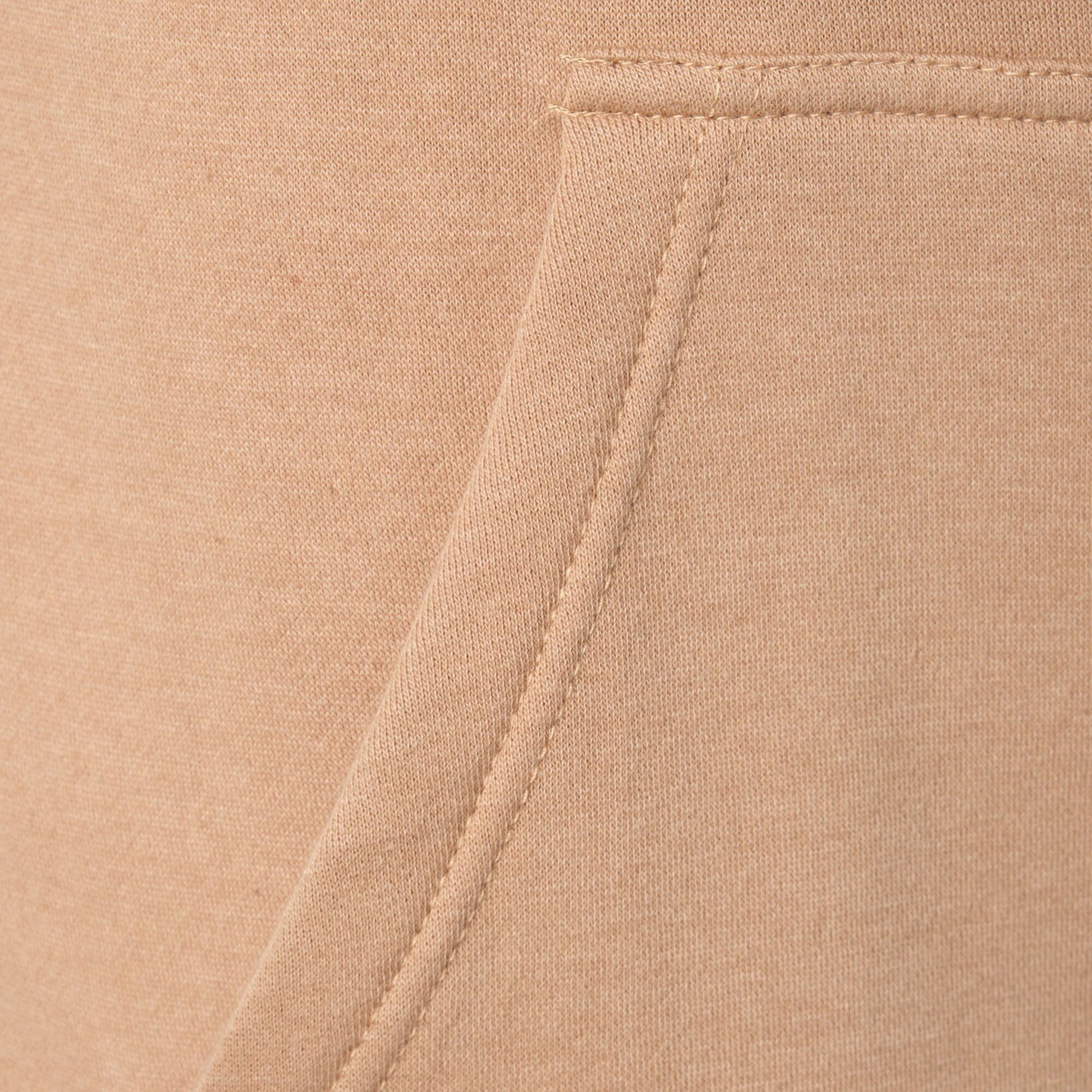 Felpa con cappuccio in felpa con zip color taupe da uomo