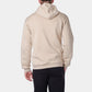 Felpa con cappuccio beige in cotone con zip