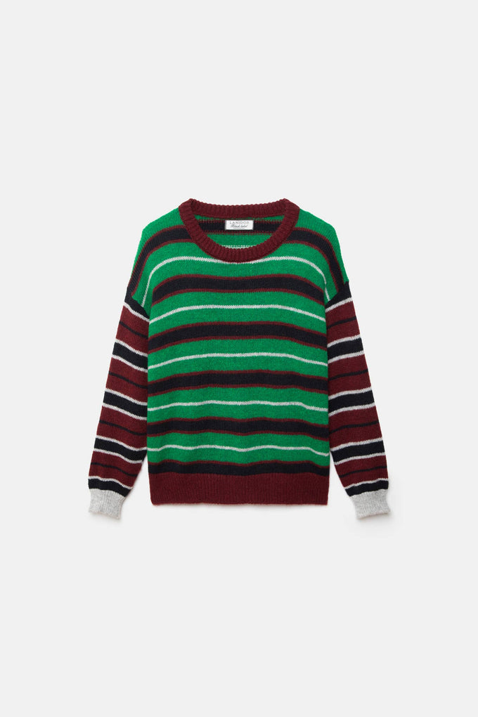Maglione a righe in maglia
