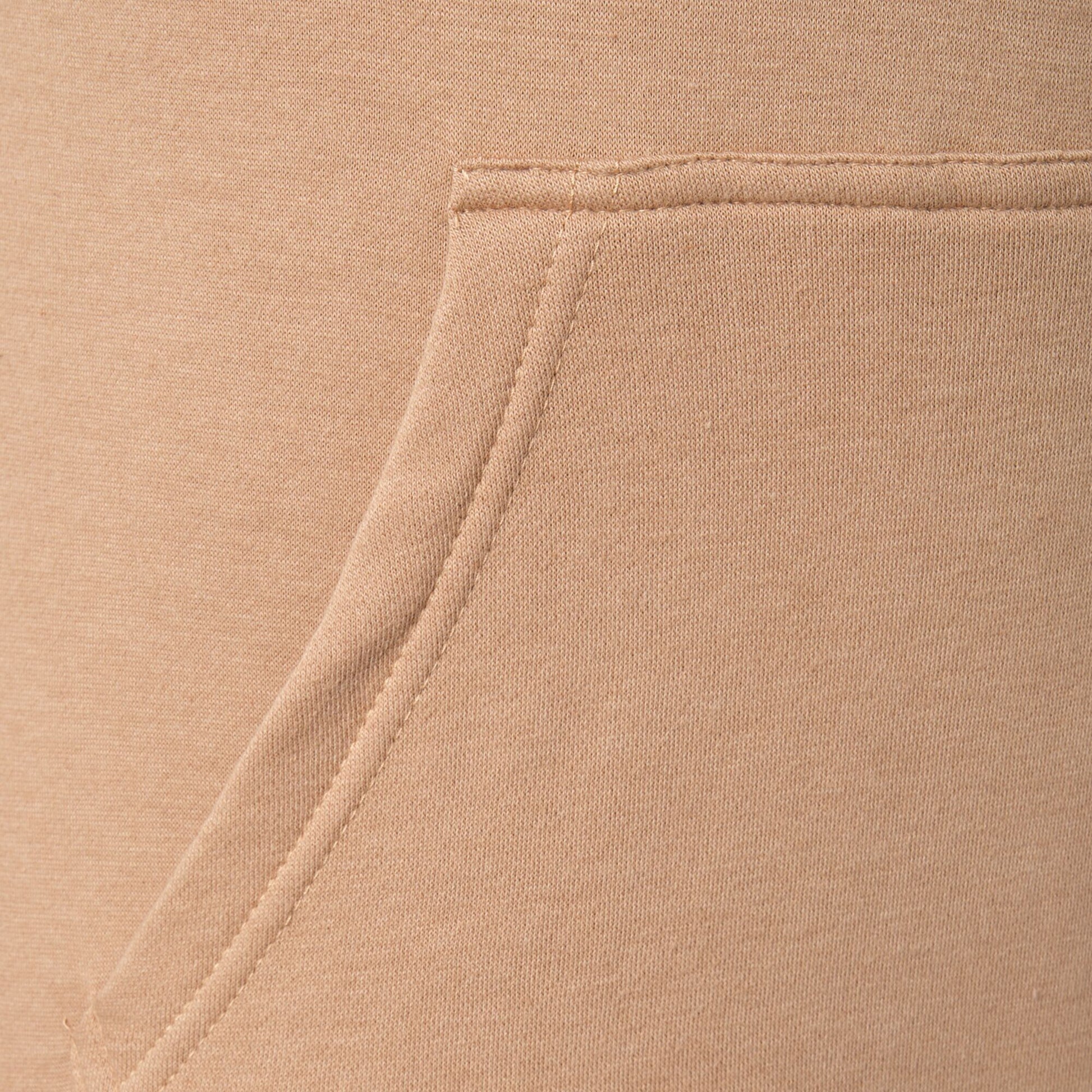 Felpa con cappuccio in pile taupe da uomo