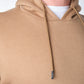 Felpa con cappuccio in pile taupe da uomo