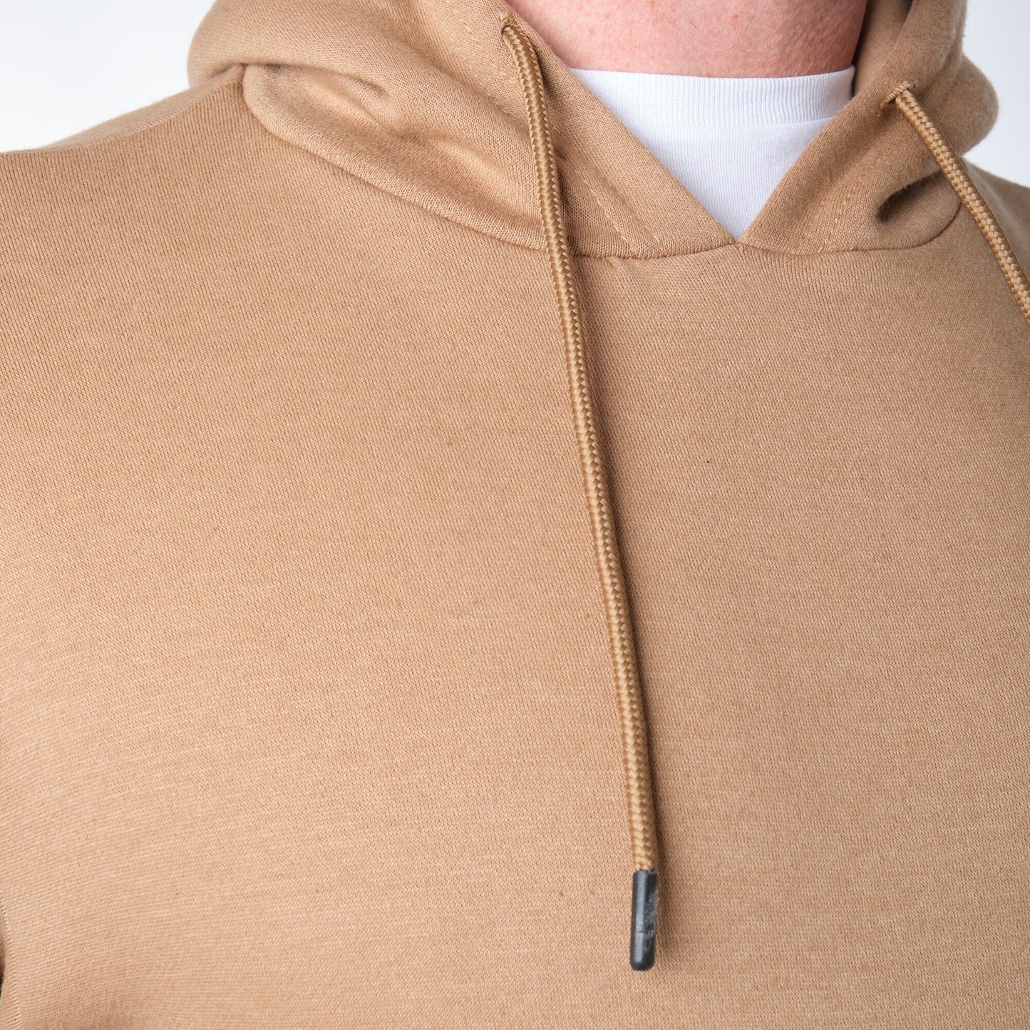 Felpa con cappuccio in pile taupe da uomo