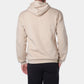 Felpa con cappuccio in pile beige da uomo