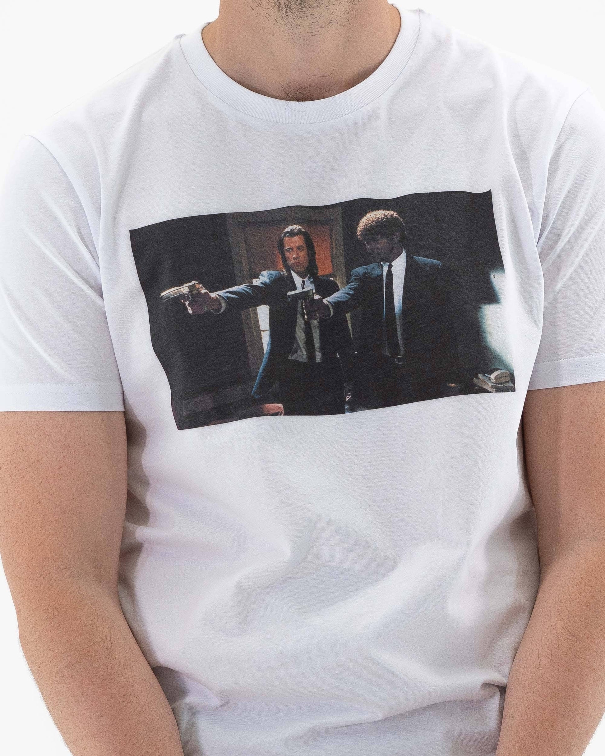 T-shirt fotografica John Travolta e Samuel L. Jackson