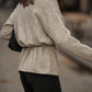Cappotto in maglia mélange con cintura