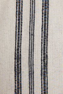 Abito chemisier maxi a righe in cotone con polsini arricciati
