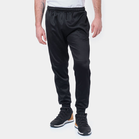 Tuta sportiva uomo nera con felpa zip e pantaloni jogger
