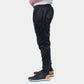 Tuta sportiva uomo nera con felpa zip e pantaloni jogger