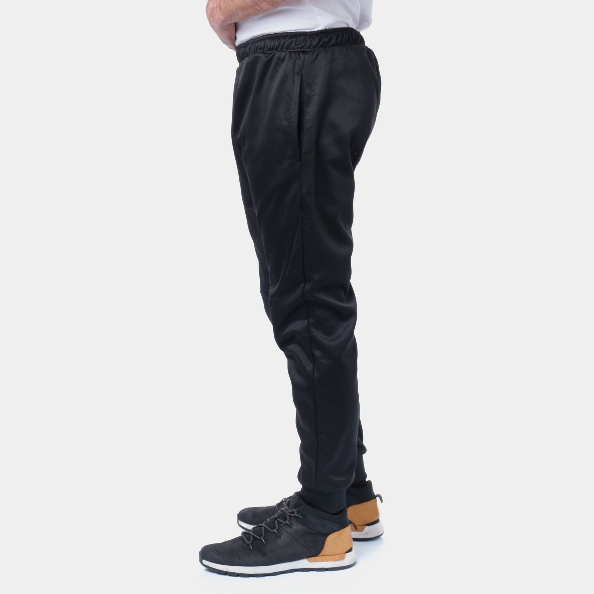 Tuta sportiva uomo nera con felpa zip e pantaloni jogger