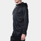 Tuta sportiva uomo nera con felpa zip e pantaloni jogger