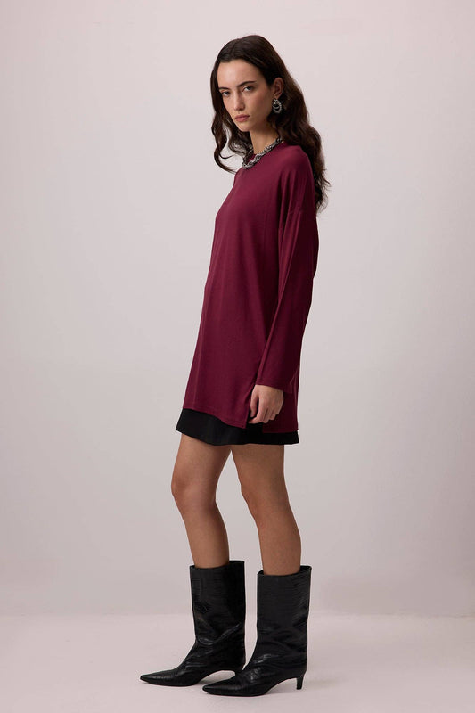 Tunica in viscosa bordeaux