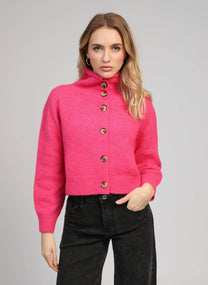 Cardigan corto candy con collo alto