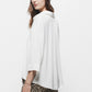 Blusa oversize tinta unita con colletto classico