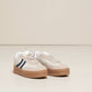 Sneakers platform in PU bicolore da donna