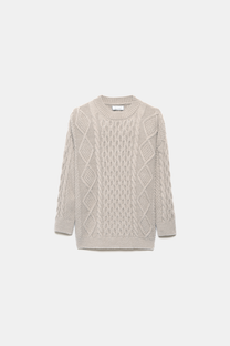 Maglione a maglia strutturata con lavorazione a trecce