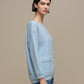 Maglione donna in maglia con tasche applicate