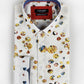 Camicia slim fit elasticizzata con stampa bubbles
