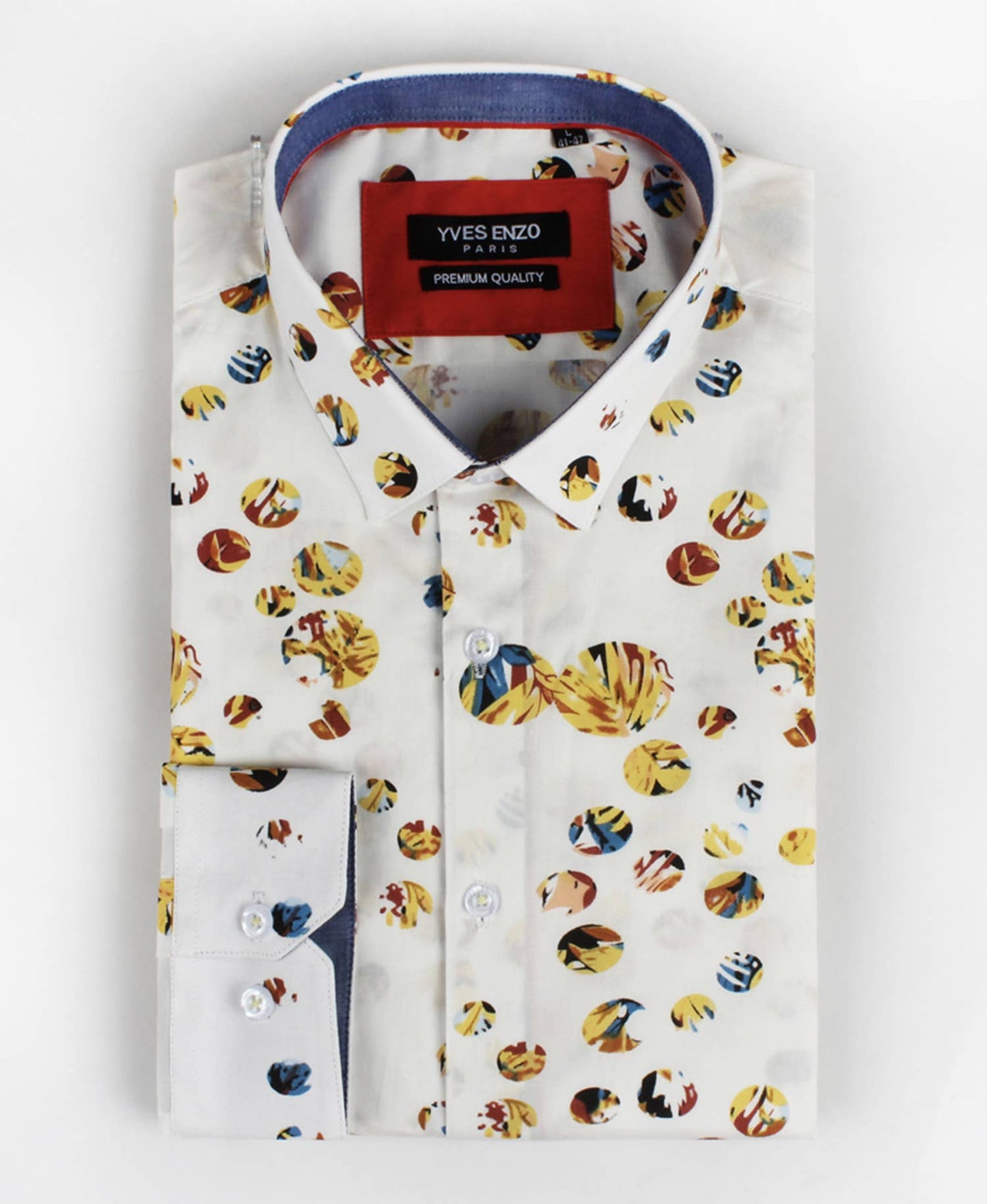 Camicia slim fit elasticizzata con stampa bubbles