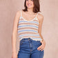 Top crochet NINON in cotone a righe