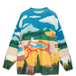 Maglione in maglia con motivo paesaggio