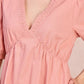Abito midi con scollo a V e bordi in pizzo