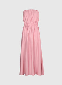 Abito bustier midi rosa Milika