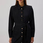 Camicia lunga in popeline con cintura