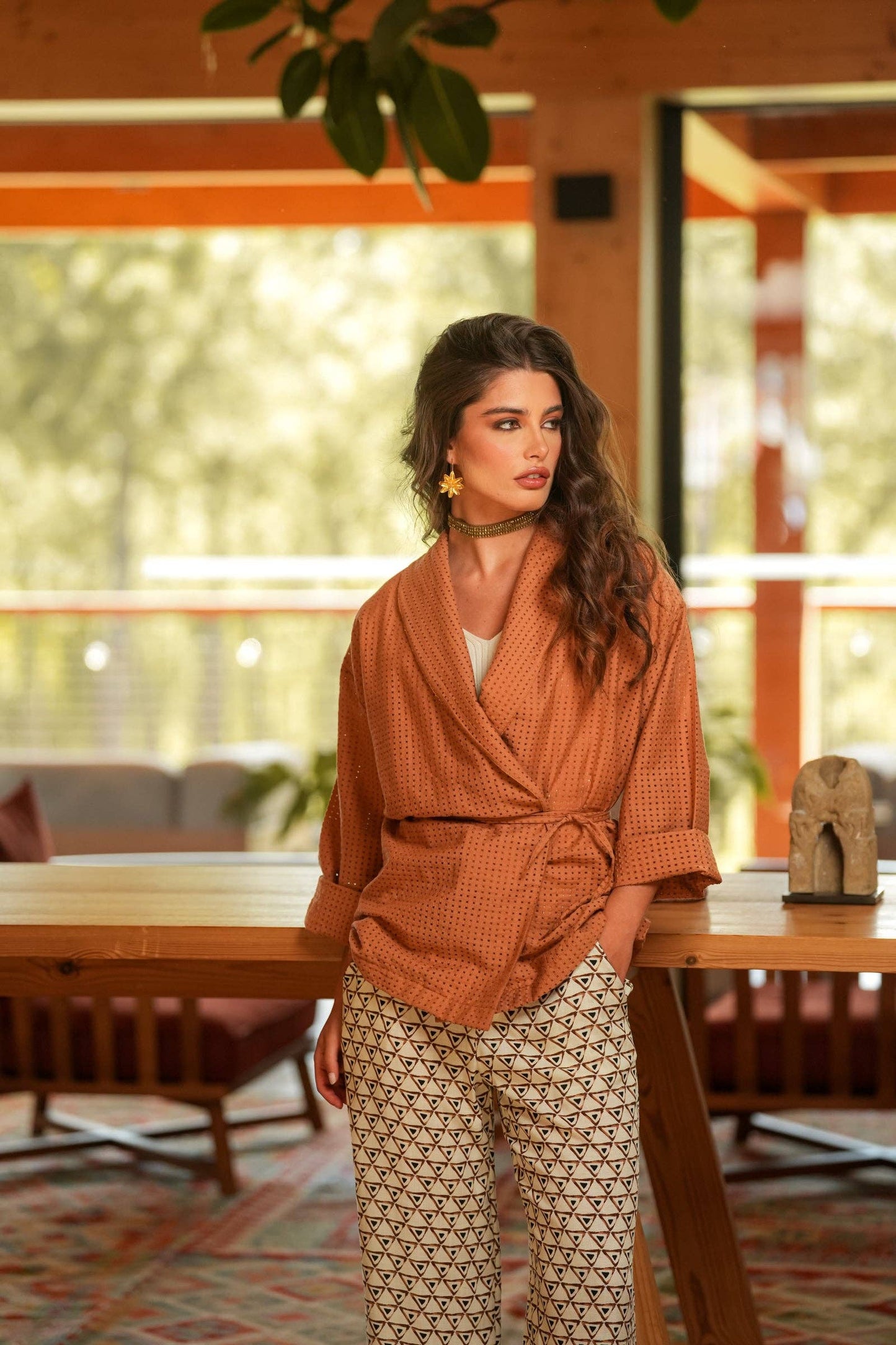 Kimono GUIMANOS in cotone con cintura