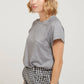 T-shirt Tenio nera con scollo a V e maniche lunghe