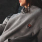 Felpa oversize unisex grigia con cappuccio